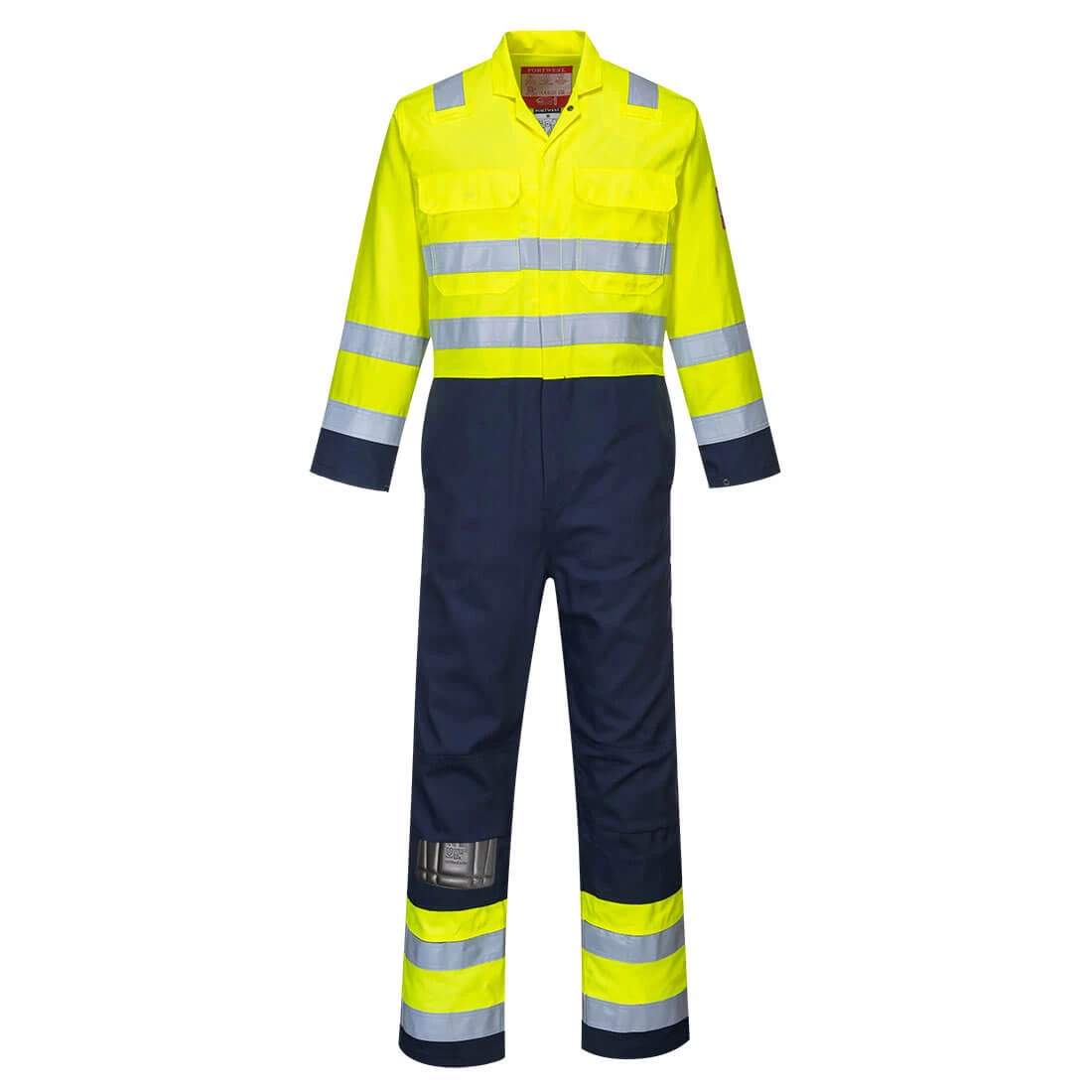 Bizflame Work Hi-Vis Contrast FR Coverall Yellow/Navy