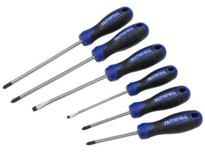 Faithfull 6-piece professional screwdriver set with blue handles