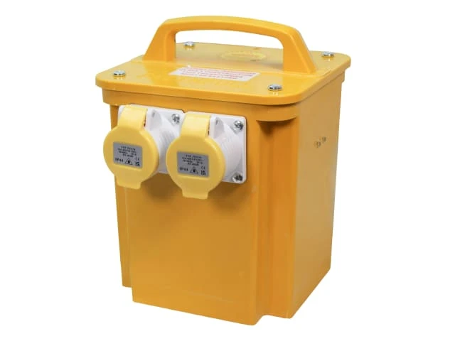 110V Site Transformer Box Yellow 110V portable transformer box with twin outlets 3.3kVA