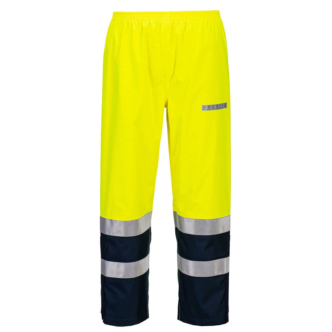 Bizflame Rain+ Hi-Vis Multi-Norm Contrast FR Trousers Yellow/Navy