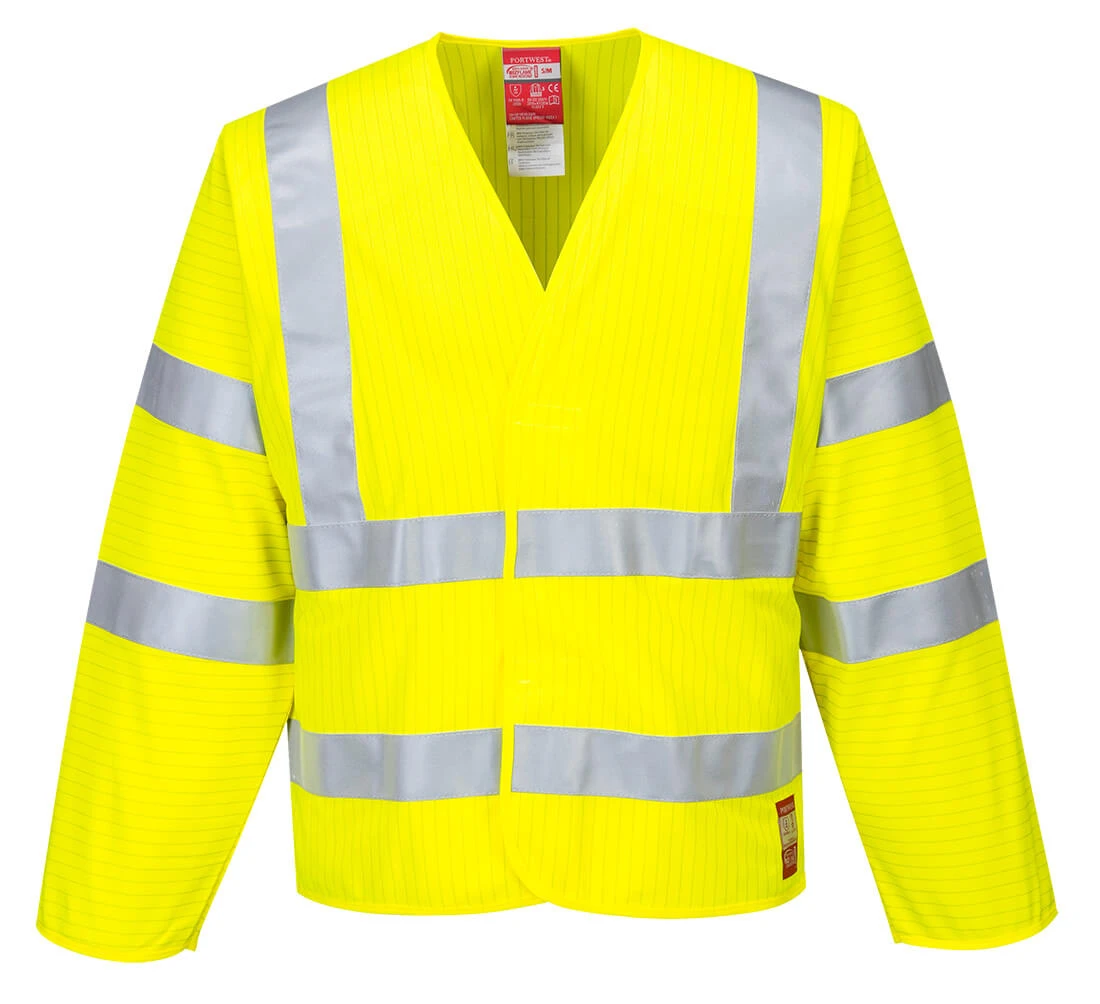 Bizflame Hi-Vis FR Long Sleeve Vest Yellow
