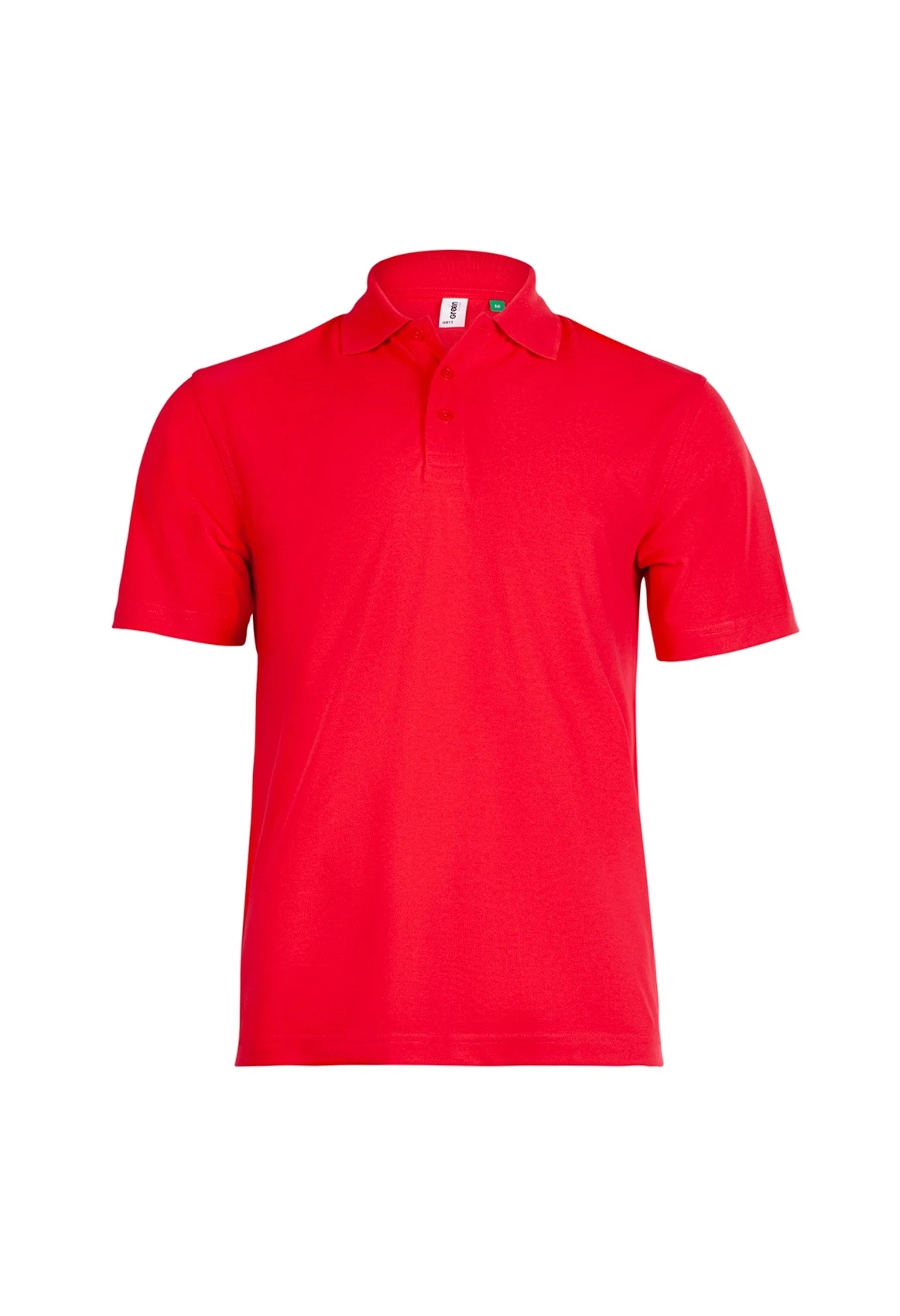 GR11 Eco polo shirt in red, front view