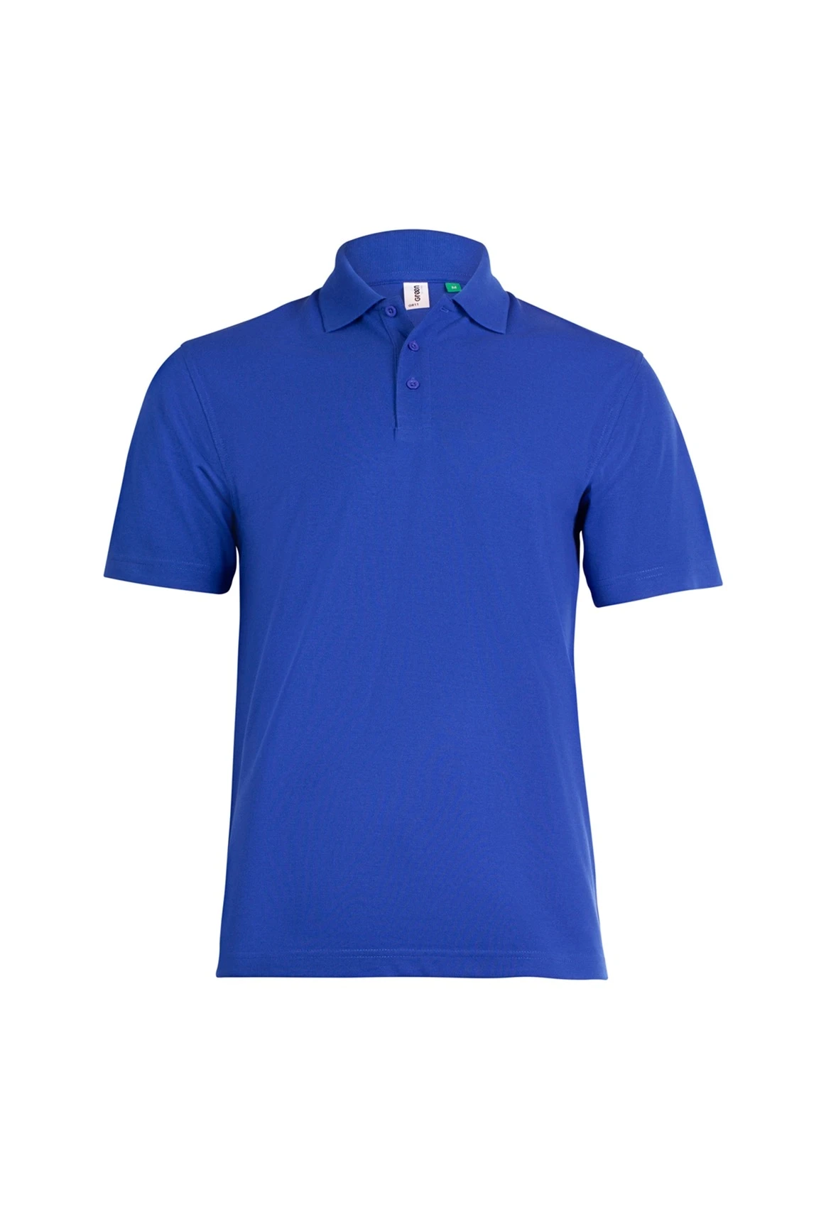 GR11 Eco polo shirt in royal blue, front view