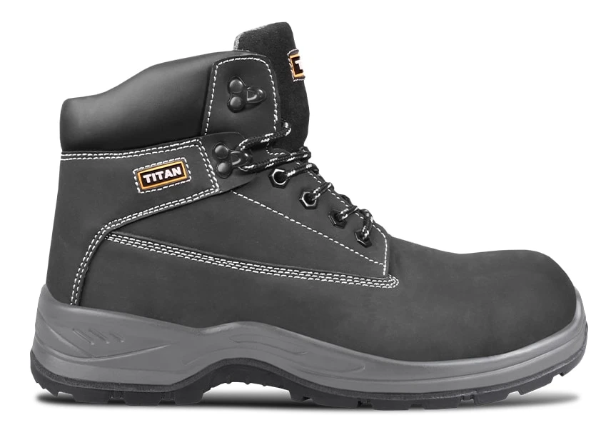 Titan Holton Black Nubuck Safety Boot side profile view