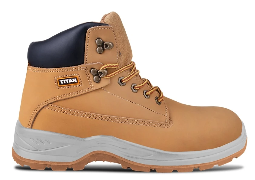 Titan Holton Honey Nubuck Safety Boot side profile view