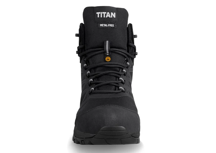Titan Supreme metal-free black safety boot front view