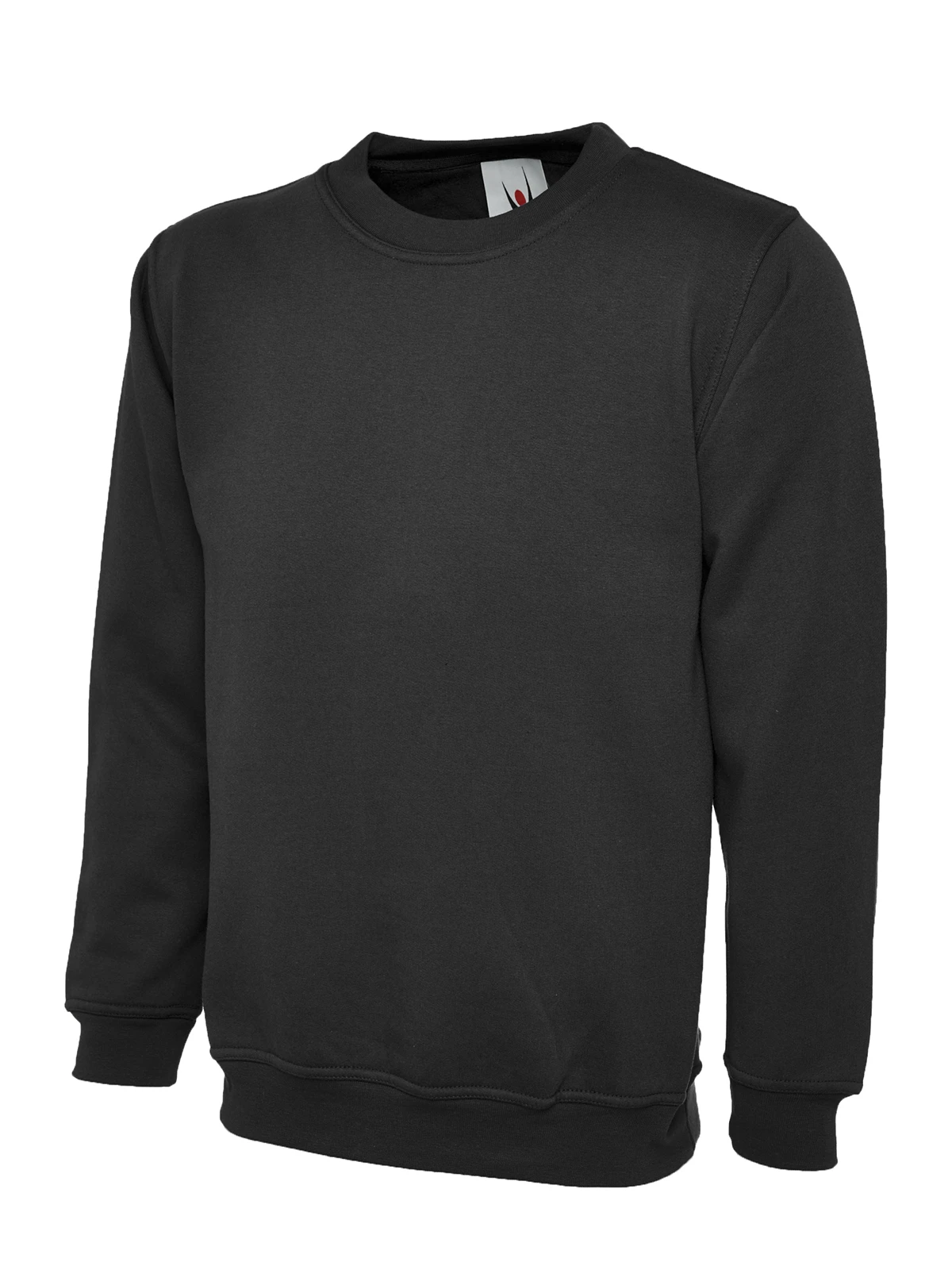 Uneek UC201 classic crew neck sweatshirt in black
