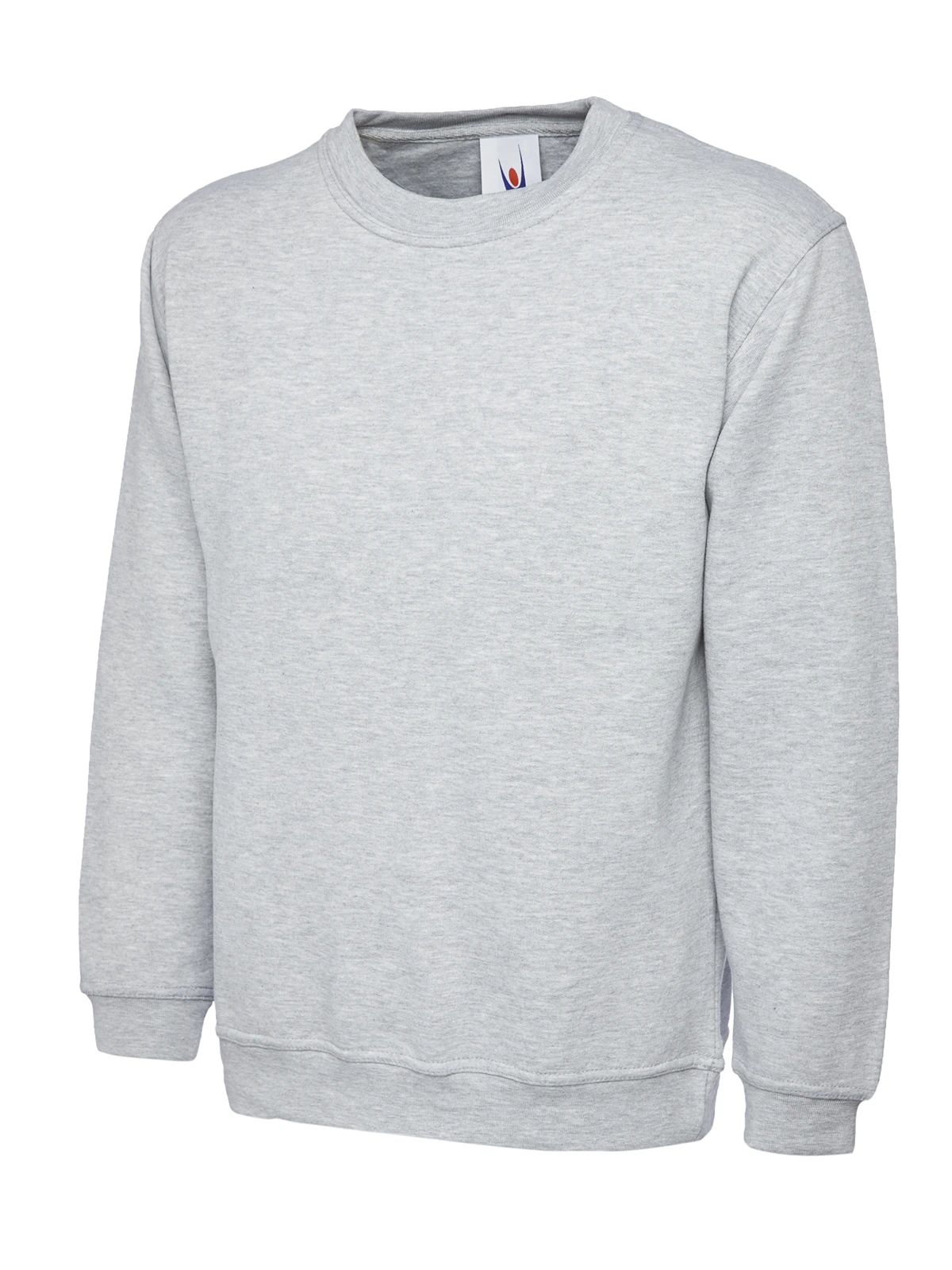 Ucode UC201 classic crew neck sweatshirt in heather grey