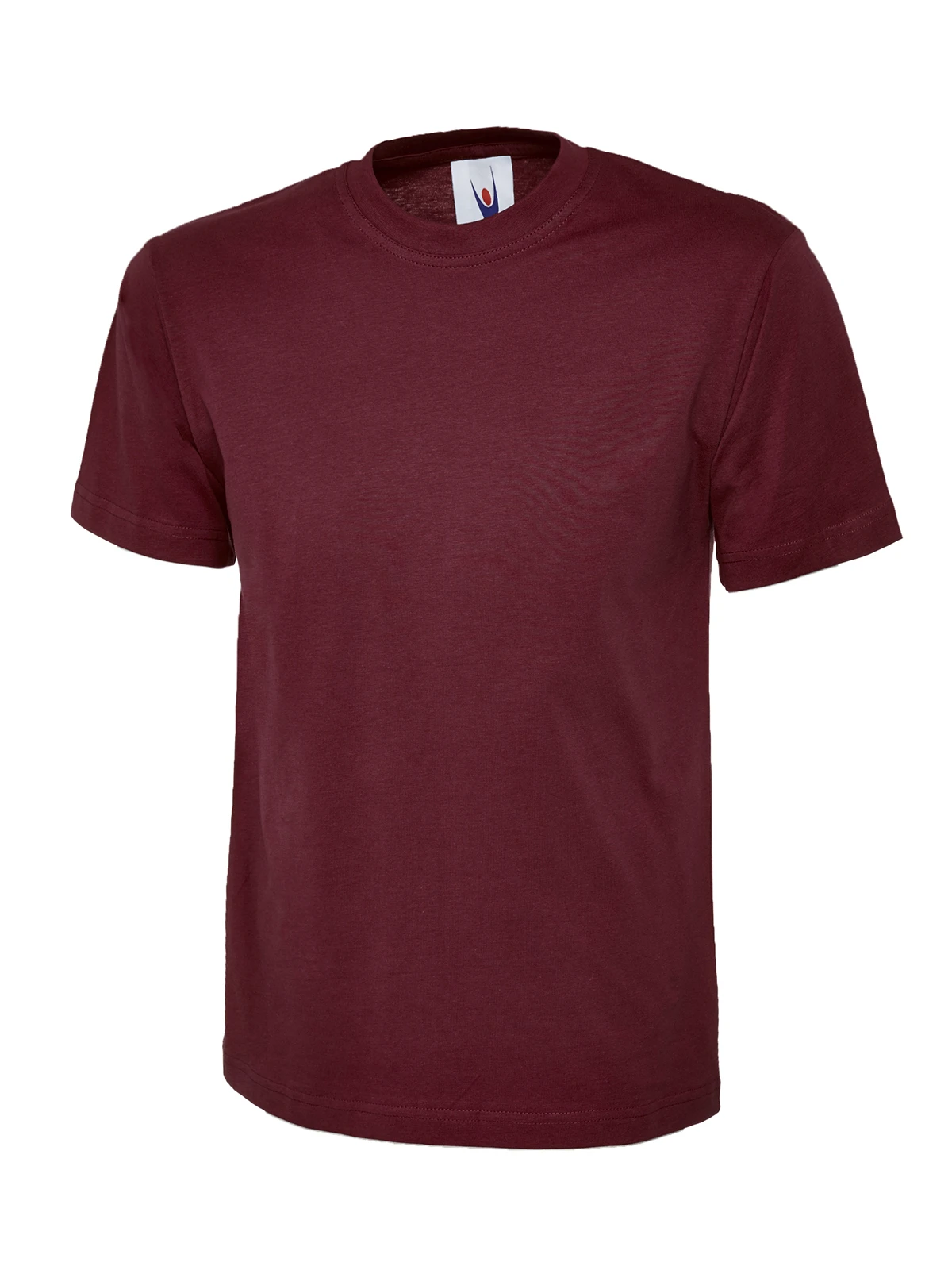 Uneeko UC301 crew neck t-shirt with chest pocket in maroon