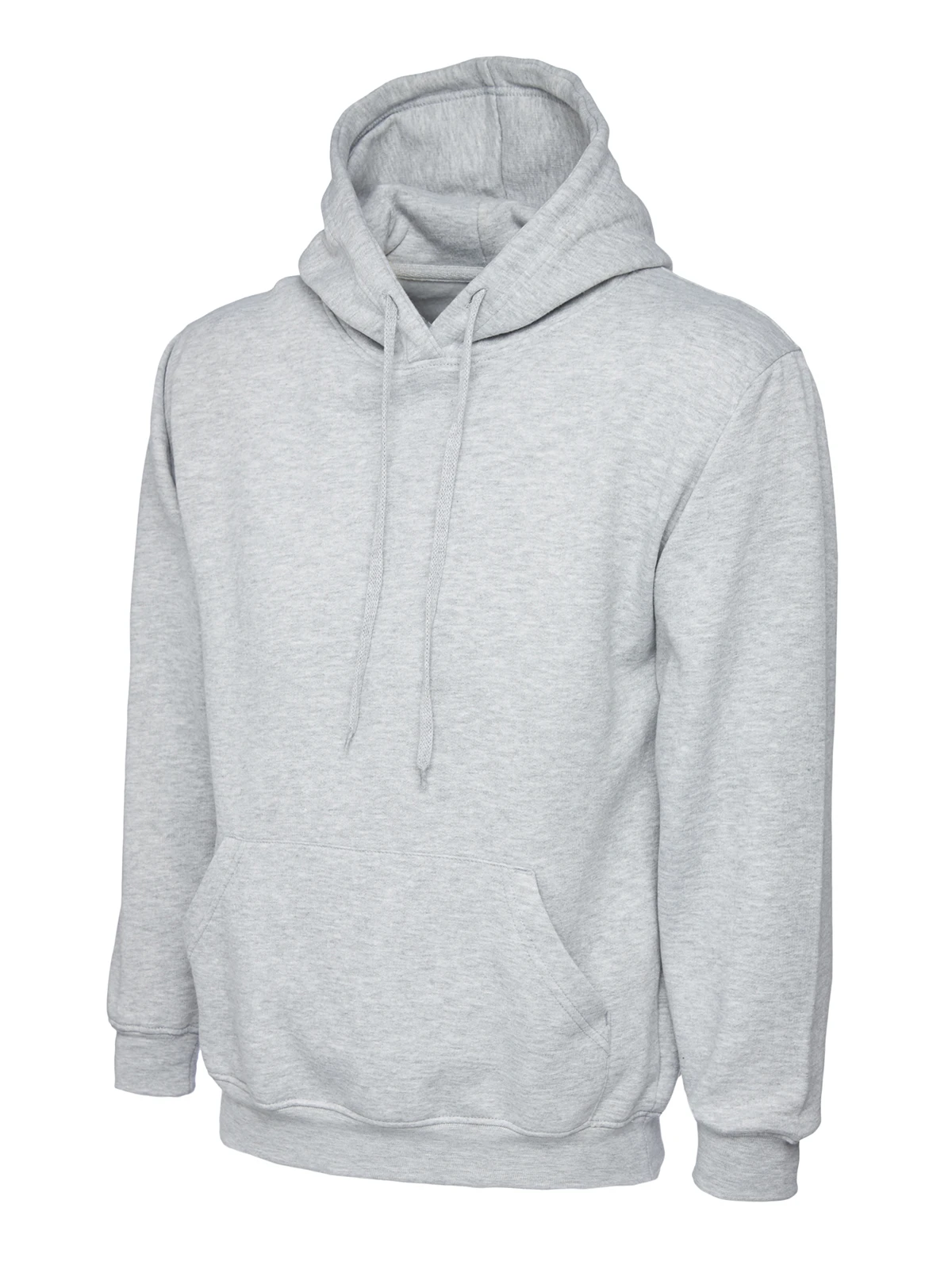 Uneek UC501 heather grey pullover hoodie with kangaroo pocket