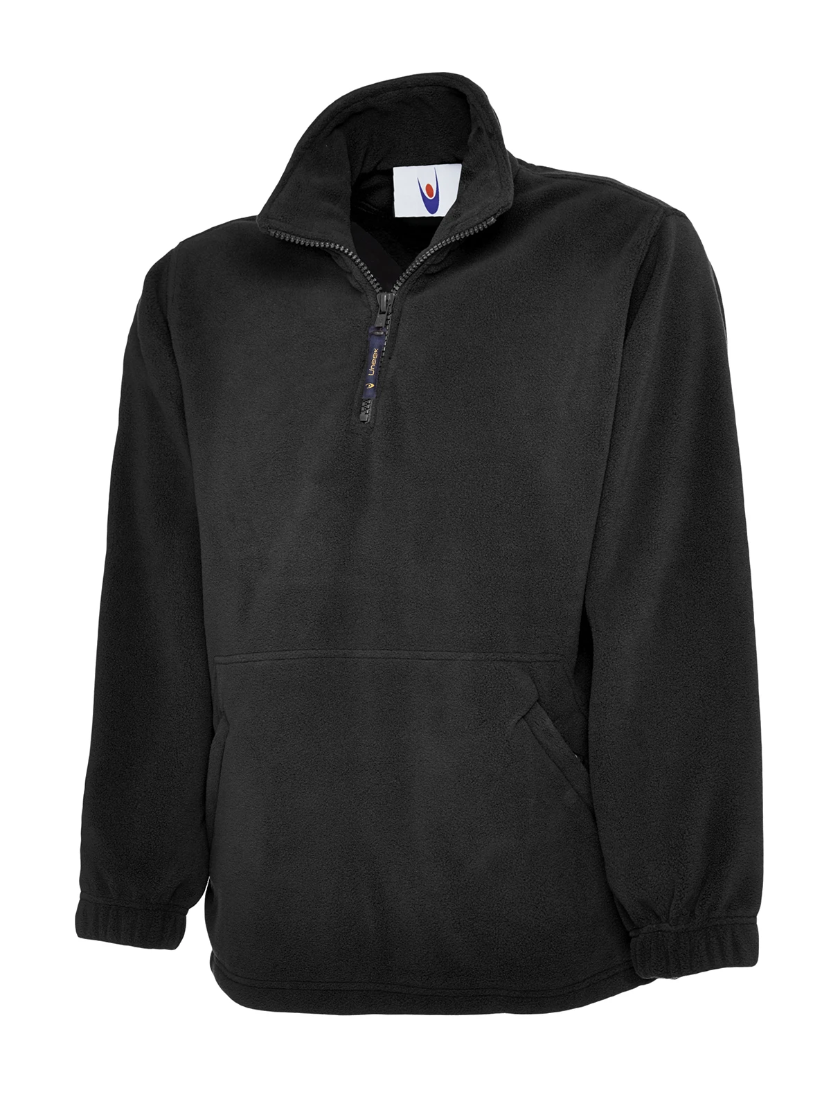 Uneek UC602 black quarter zip fleece jacket