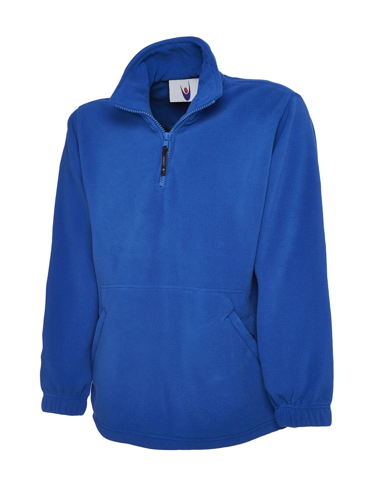 Uneek UC602 royal blue quarter-zip premium fleece pullover