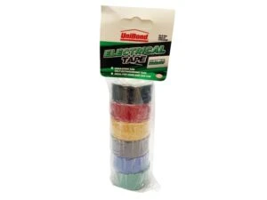 UniBond multicolour electrical tape pack, 6 rolls assorted colours