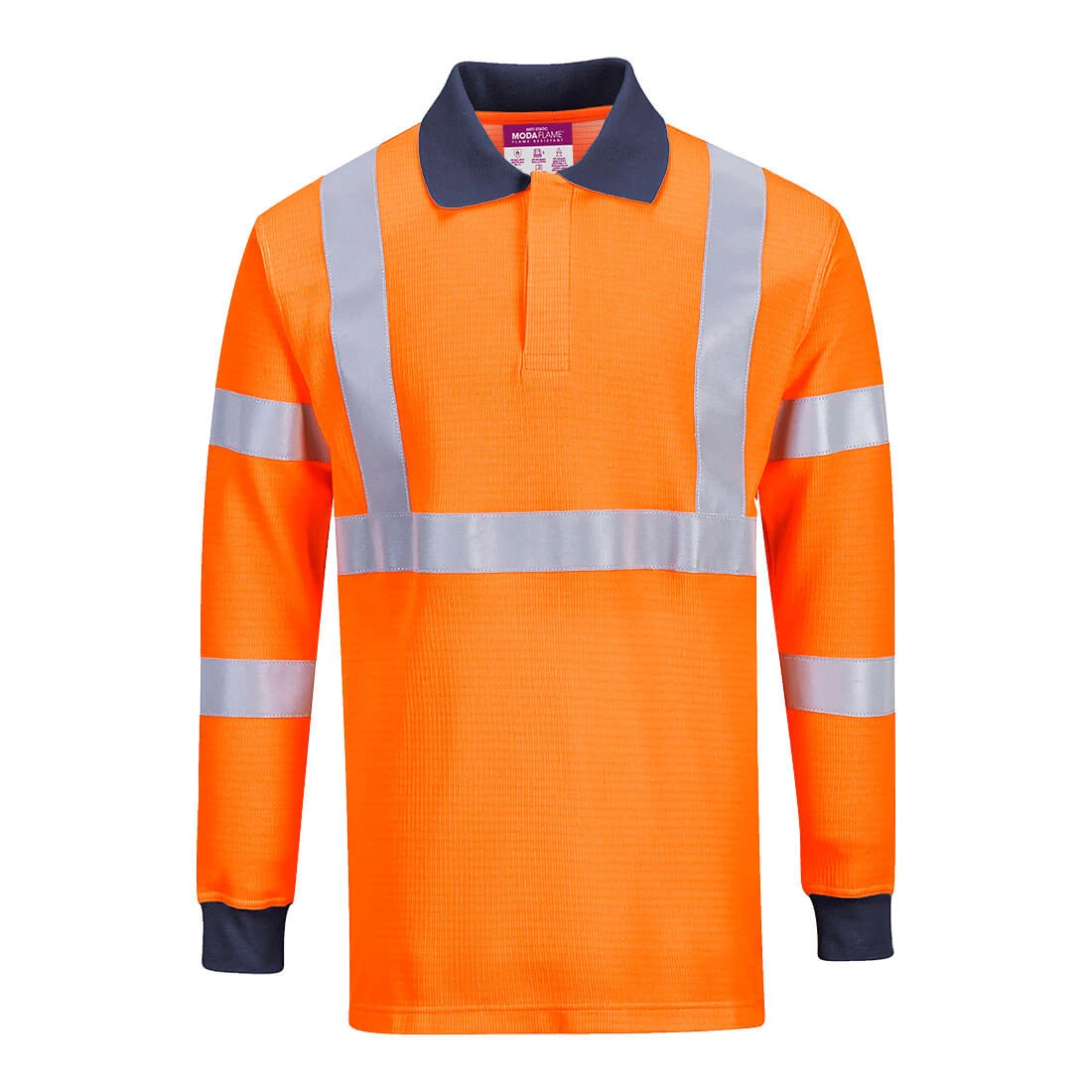 Modaflame Knit HVO FR Long Sleeve Polo Shirt Orange Modaflame Knit HVO FR Long Sleeve Polo Shirt Orange