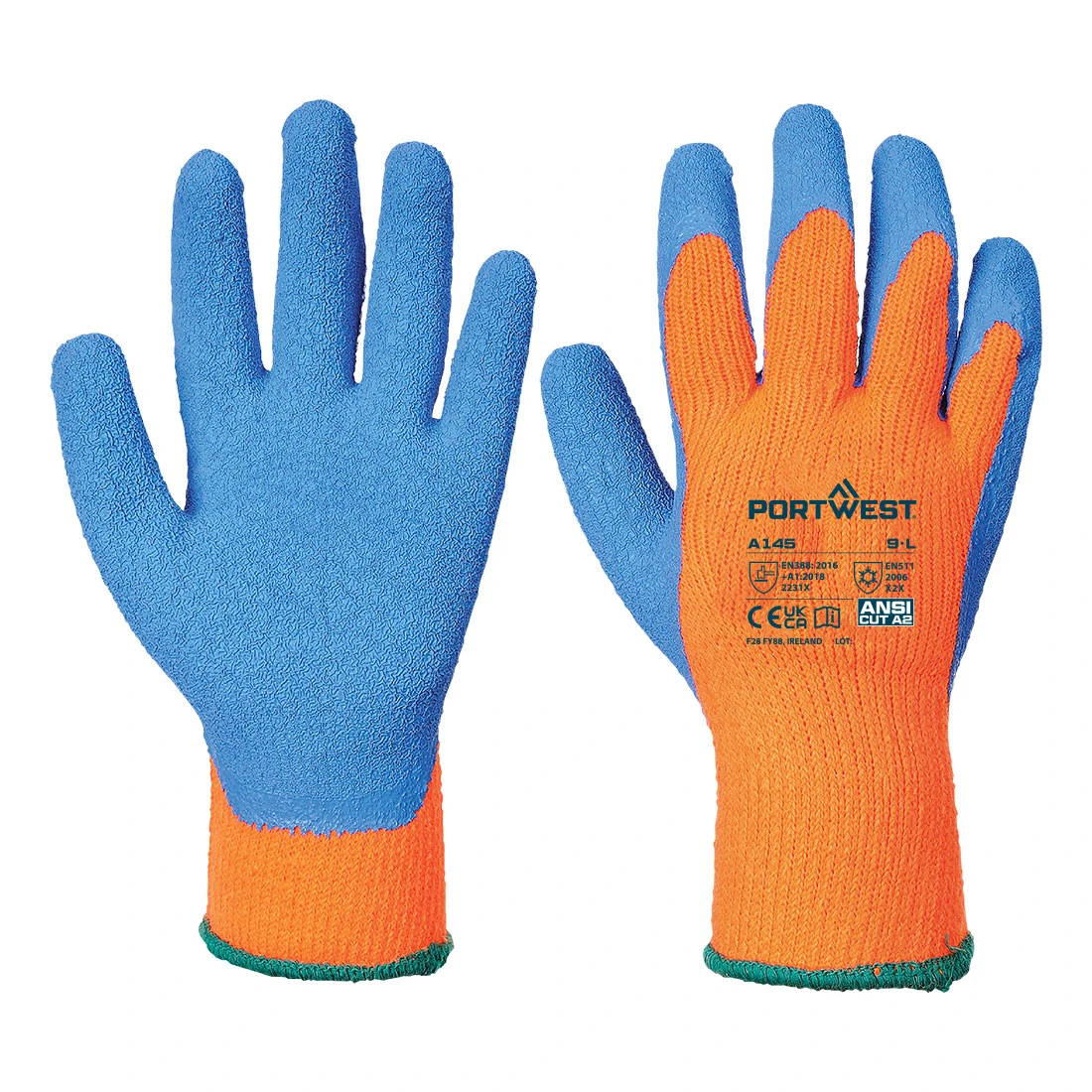 Cold 7 Latex Crinkle Glove Orange/Blue
