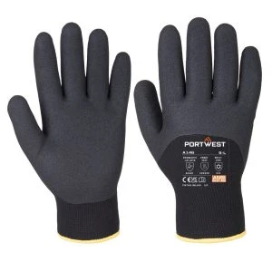 Cold 15 Nitrile Sandy 3/4 Dipped Glove Black