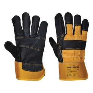 Leather Rigger 270 Cow Grain Palm Bar Glove Yellow