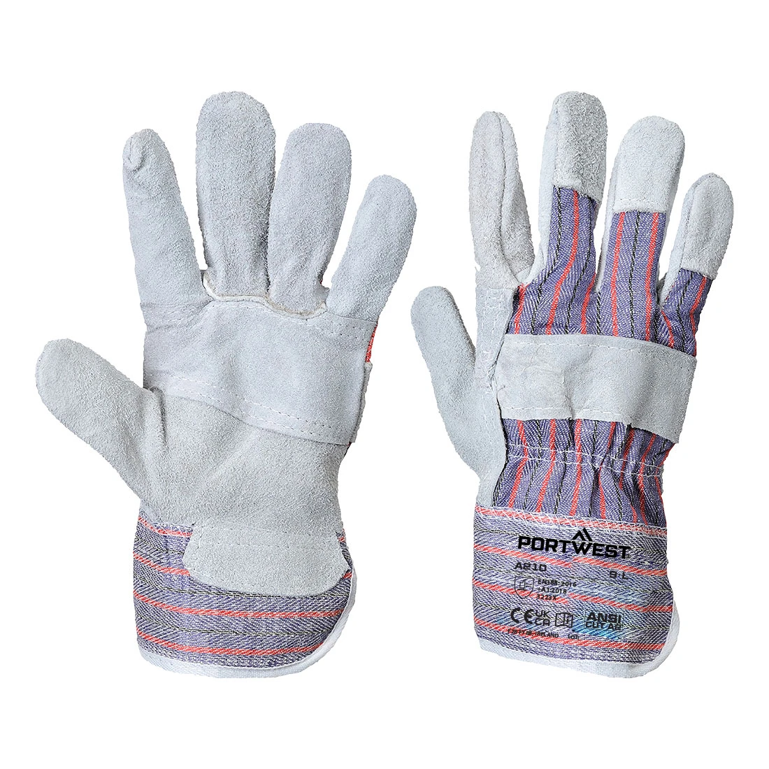 Leather Rigger 260 Cow Split Palm Bar Glove Grey