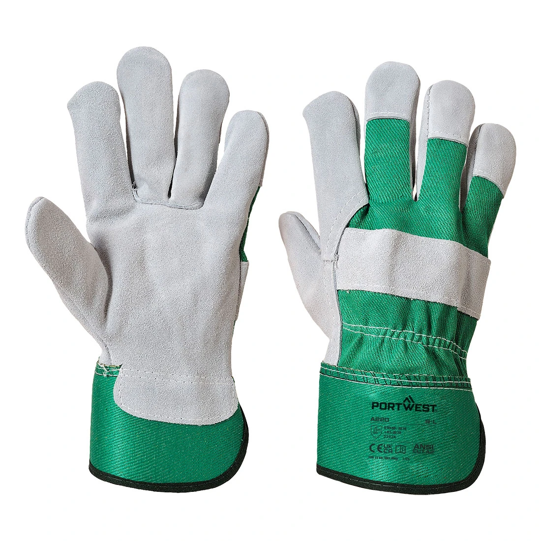 Leather Rigger 130 Cow Split Glove Green