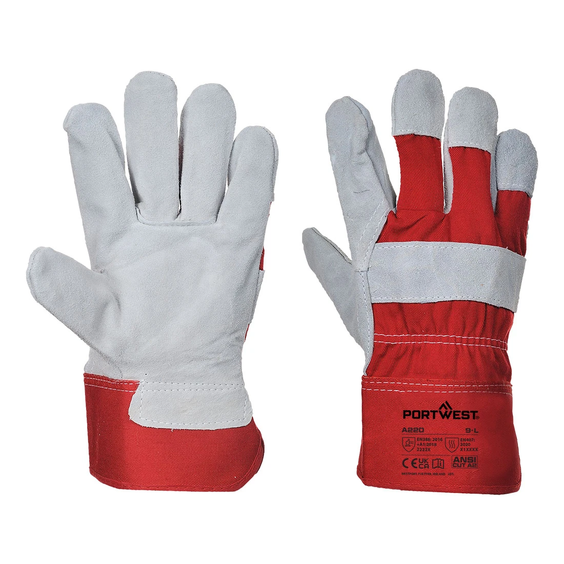 Leather Rigger 130 Cow Split Glove Red