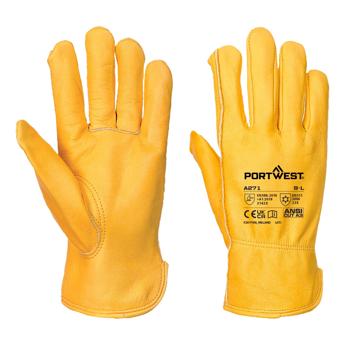 Cold 200 Cow Grain Driver Glove Tan