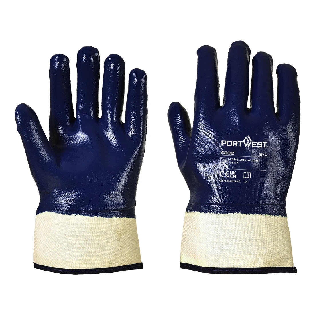 Grip Nitrile Fully Dipped Safety Cuff Navy