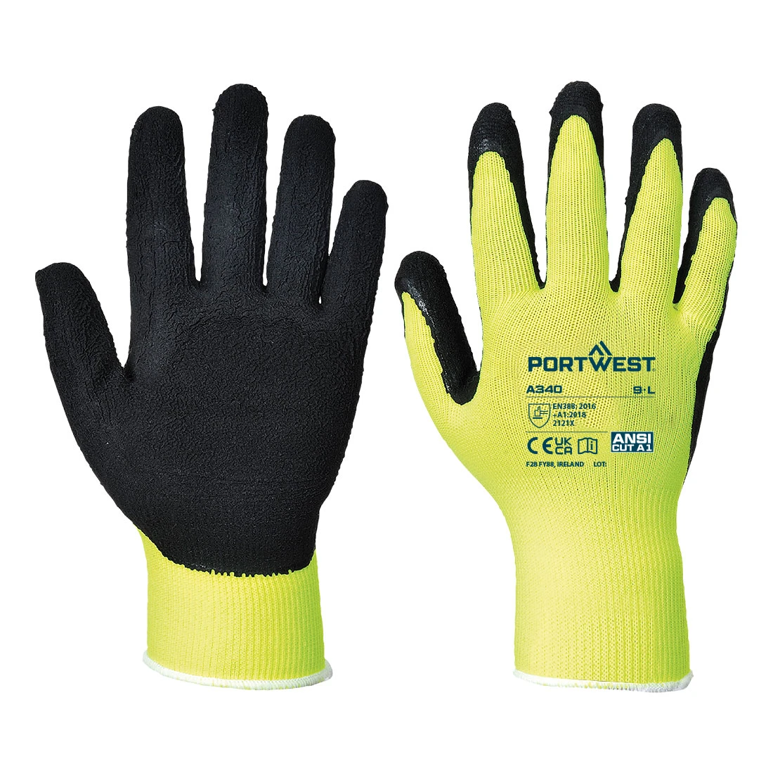 Grip 13 Latex Foam Hi-Vis Glove Yellow