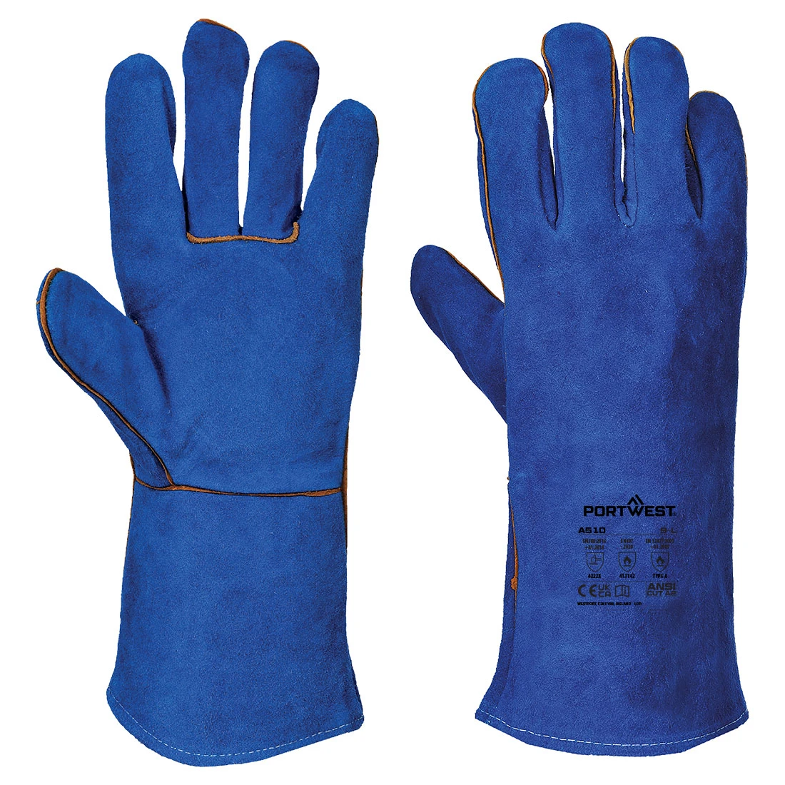Welders 210 Split Leather Blue Gauntlet Blue