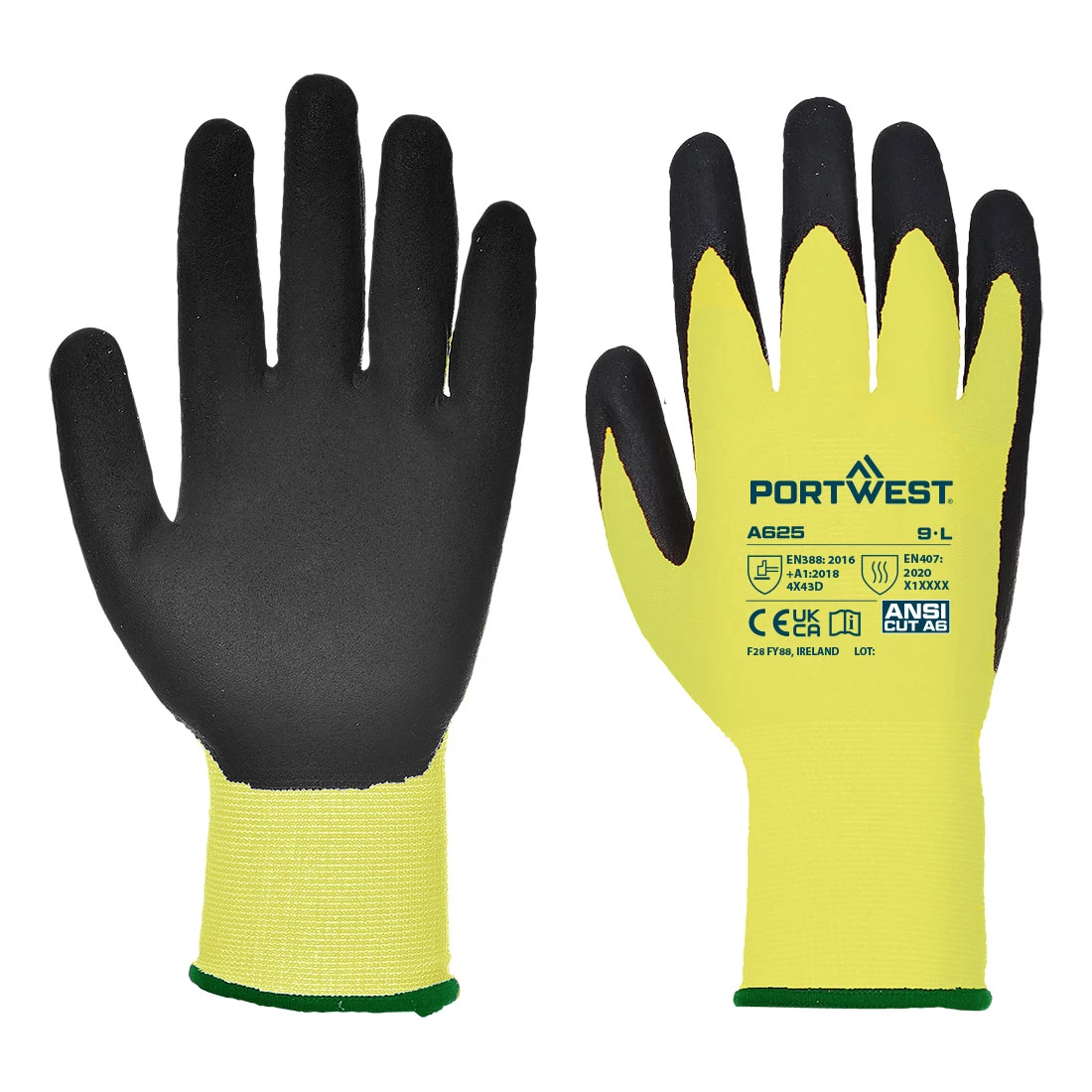 Cut D13 PU Viz-Tex Glove Yellow/Black