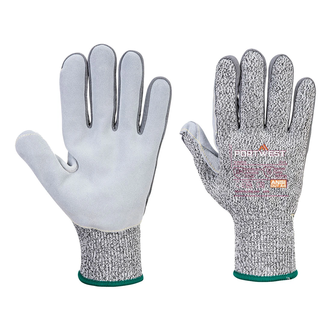 Cut D13 Leather Palm Glove Grey