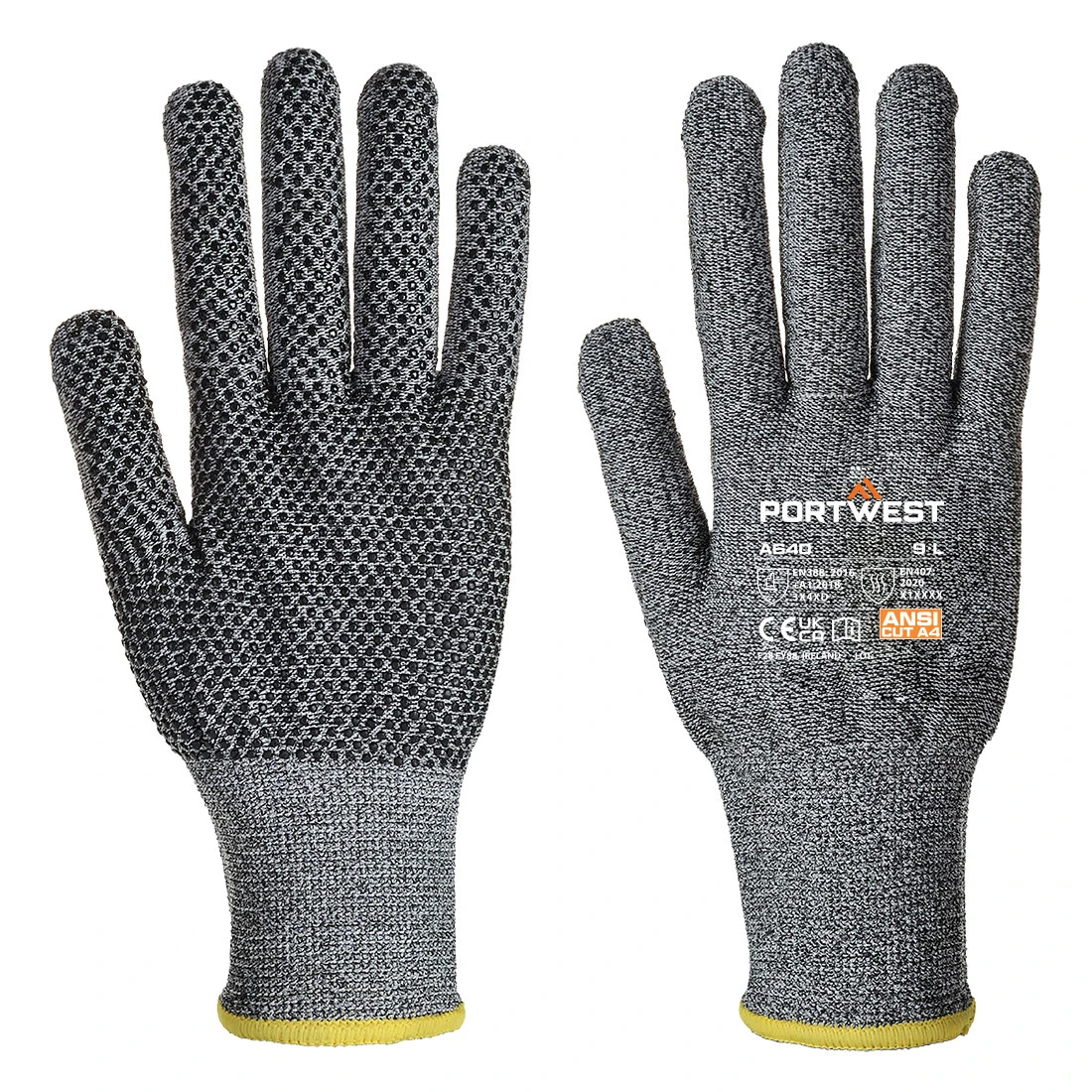 Cut D13 PVC Dot Glove Grey