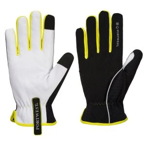 PW3 Mechanic 160 Leather Palm Cold Glove Black/Yellow