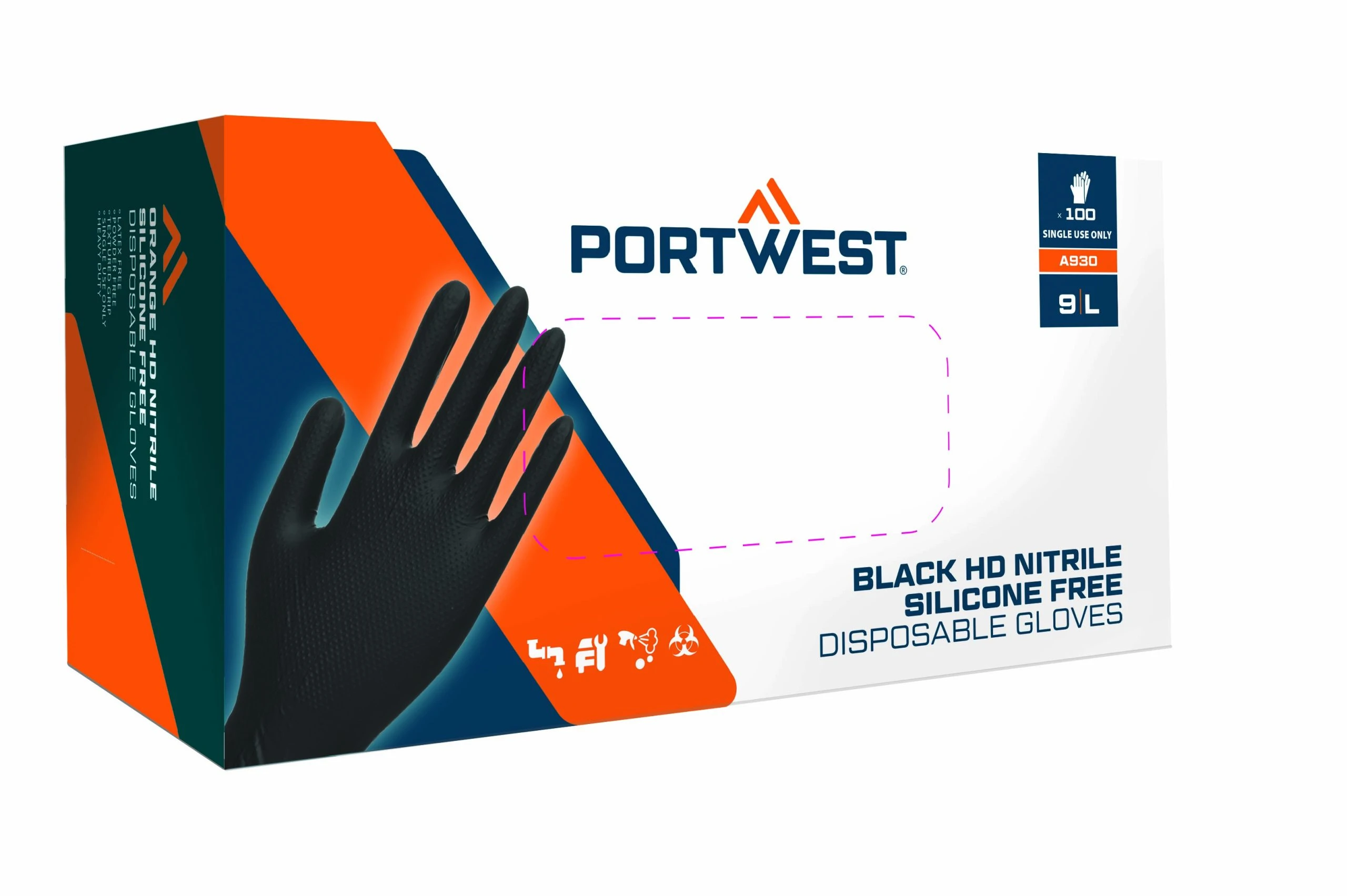 Disp 7 mil Disposable Glove (Pk100) Black