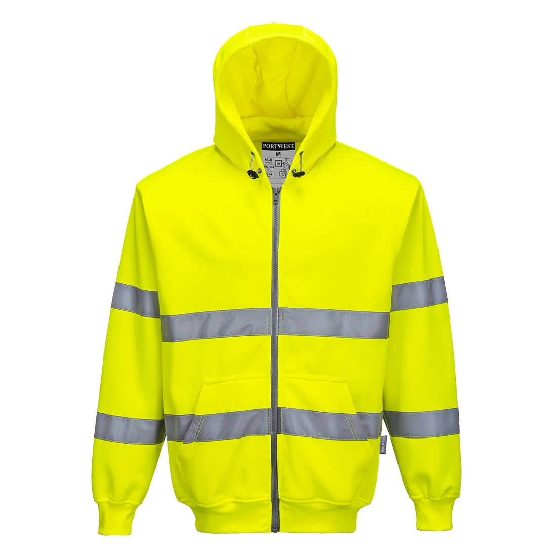 Hi-Vis Zipped Hoodie Yellow