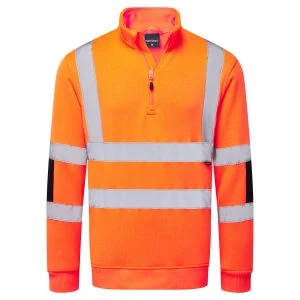 Hi-Vis Knitted Half Zip Sweatshirt Orange