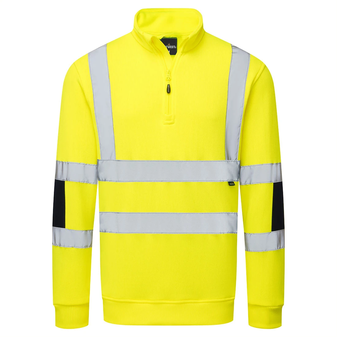 Hi-Vis Knitted Half Zip Sweatshirt Yellow