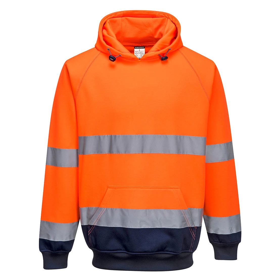 Hi-Vis Contrast Hoodie Orange/Navy