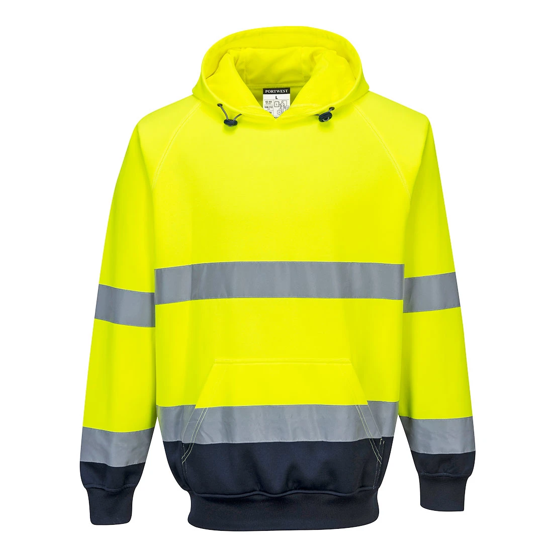 Hi-Vis Contrast Hoodie Yellow/Navy