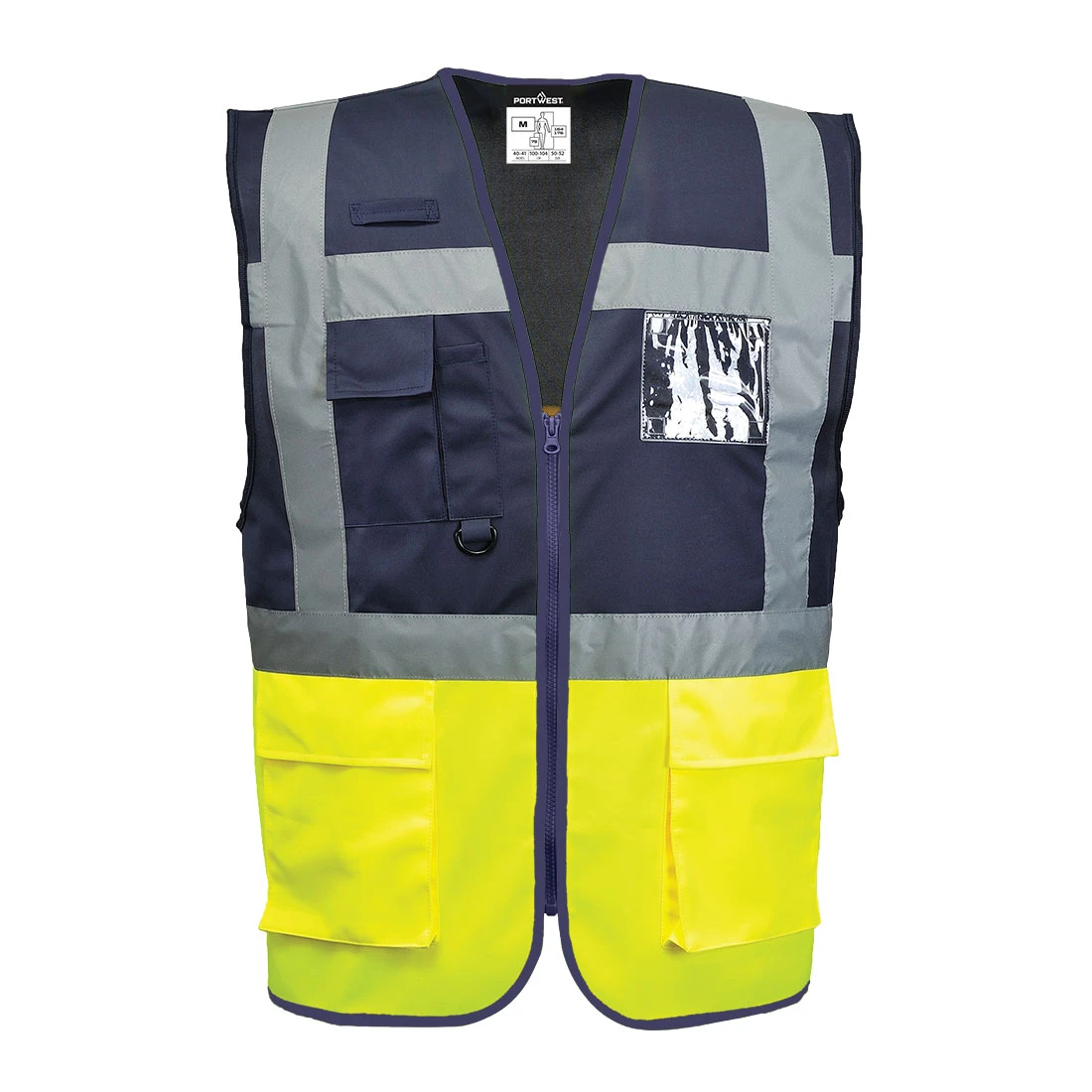 Paris Hi-Vis Contrast Executive Vest Yellow/Navy