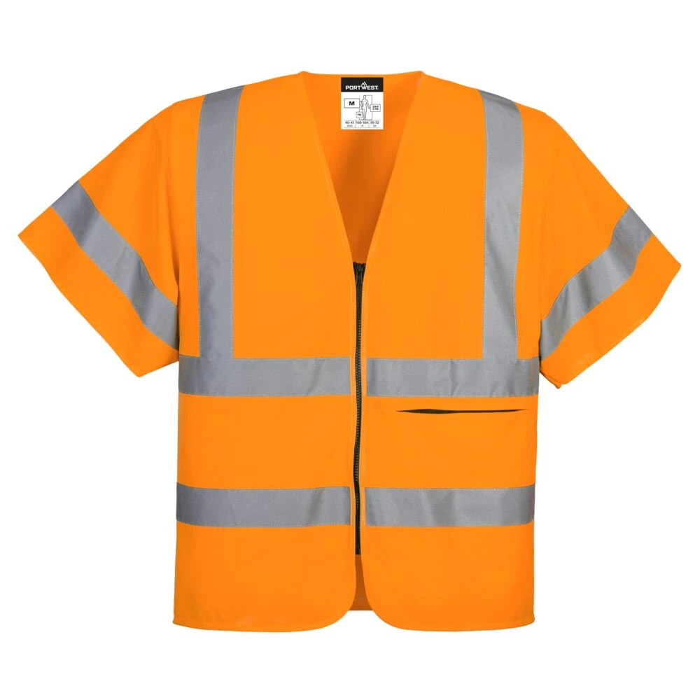Hi-Vis Band and Brace Zip Vest S/S Orange