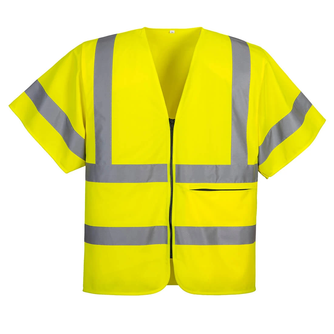 Hi-Vis Band and Brace Zip Vest S/S Yellow