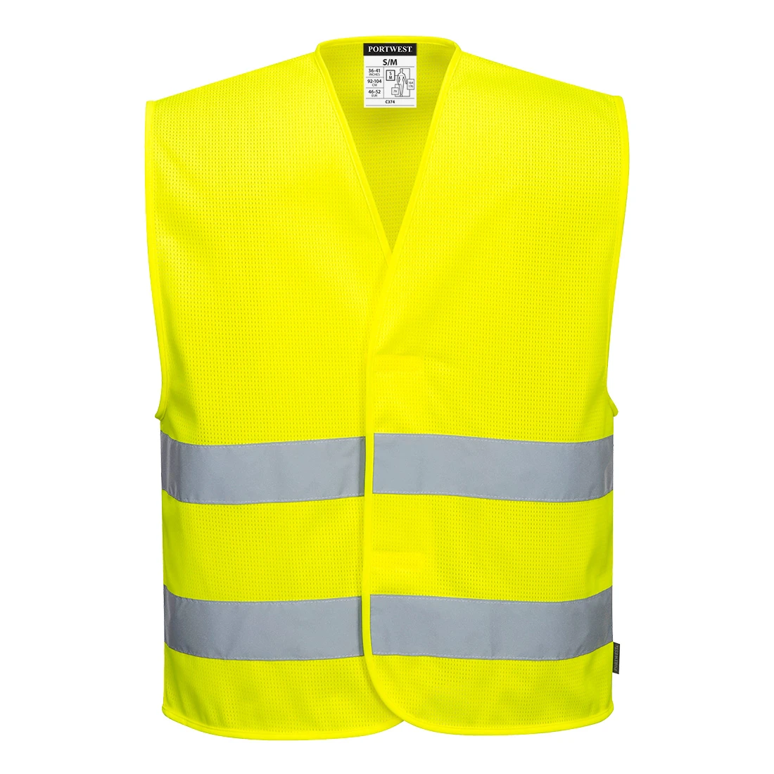 Hi-Vis Mesh Two Band Vest Yellow