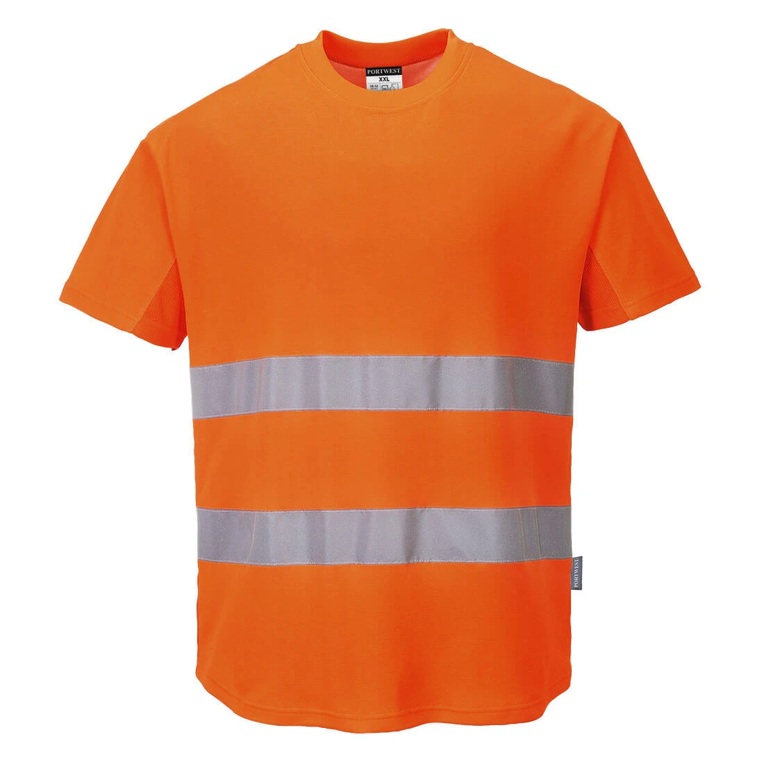 Hi-Vis Cotton Comfort Mesh Insert T-Shirt S/S Orange
