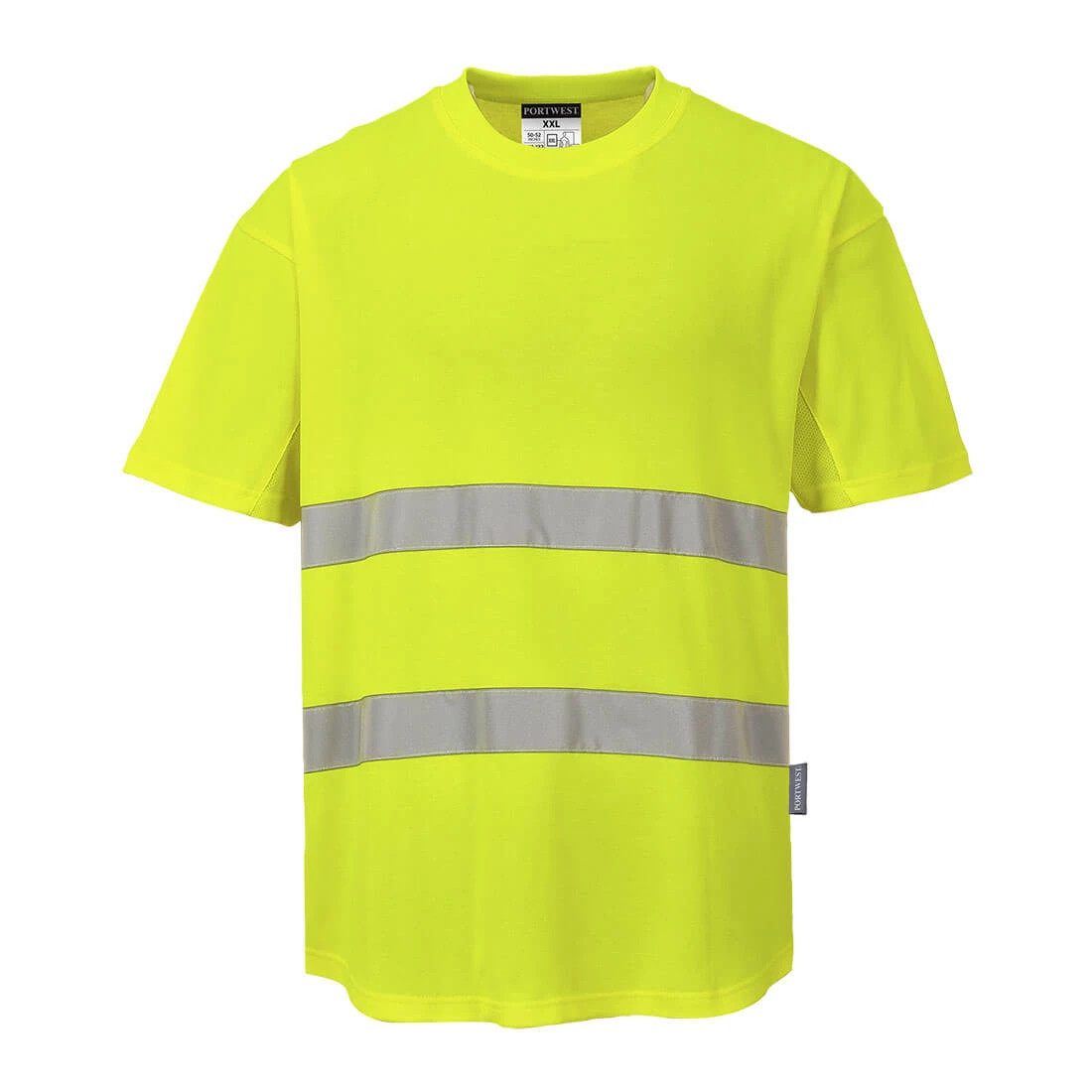 Hi-Vis Cotton Comfort Mesh Insert T-Shirt S/S Yellow