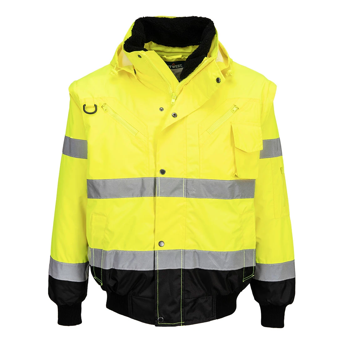 Hi-Vis 3-in-1 Contrast Bomber Jacket Yellow/Black