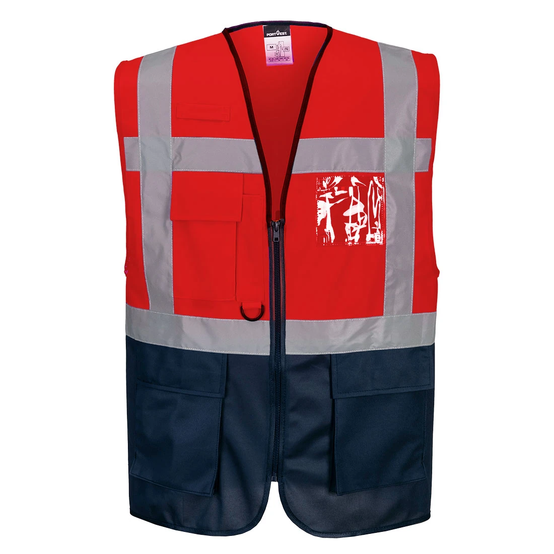 Warsaw Hi-Vis Contrast Executive Vest Red/Navy