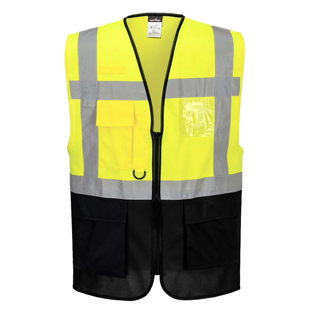 Warsaw Hi-Vis Contrast Executive Vest Yellow/Navy