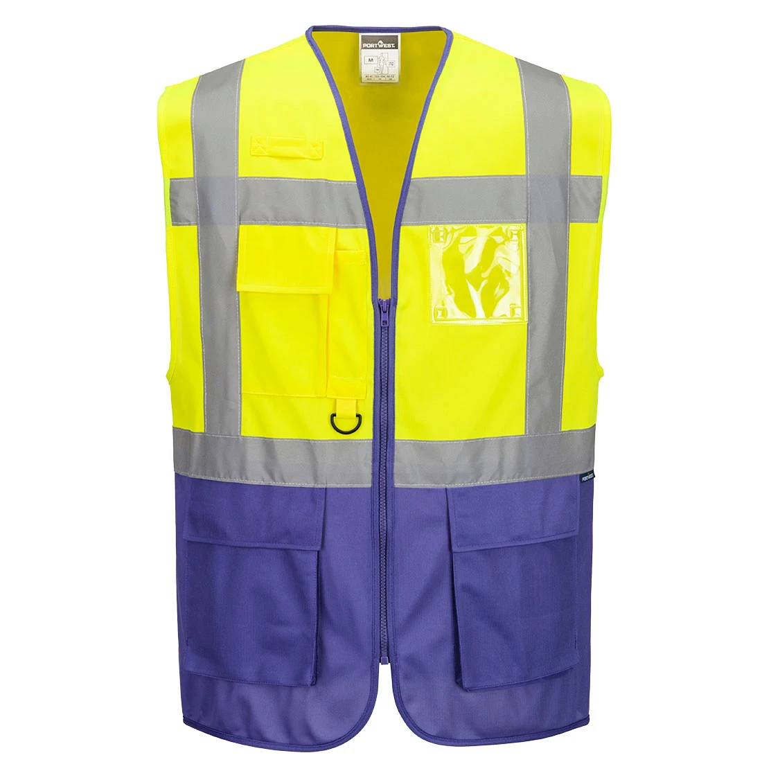 Warsaw Hi-Vis Contrast Executive Vest Yellow/Purple