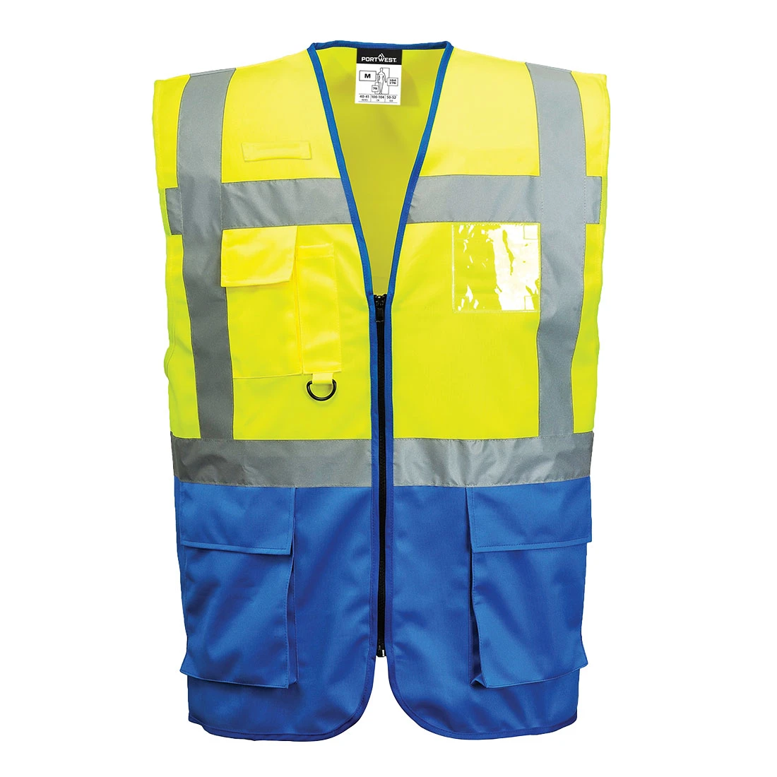Warsaw Hi-Vis Contrast Executive Vest Yellow/Royal