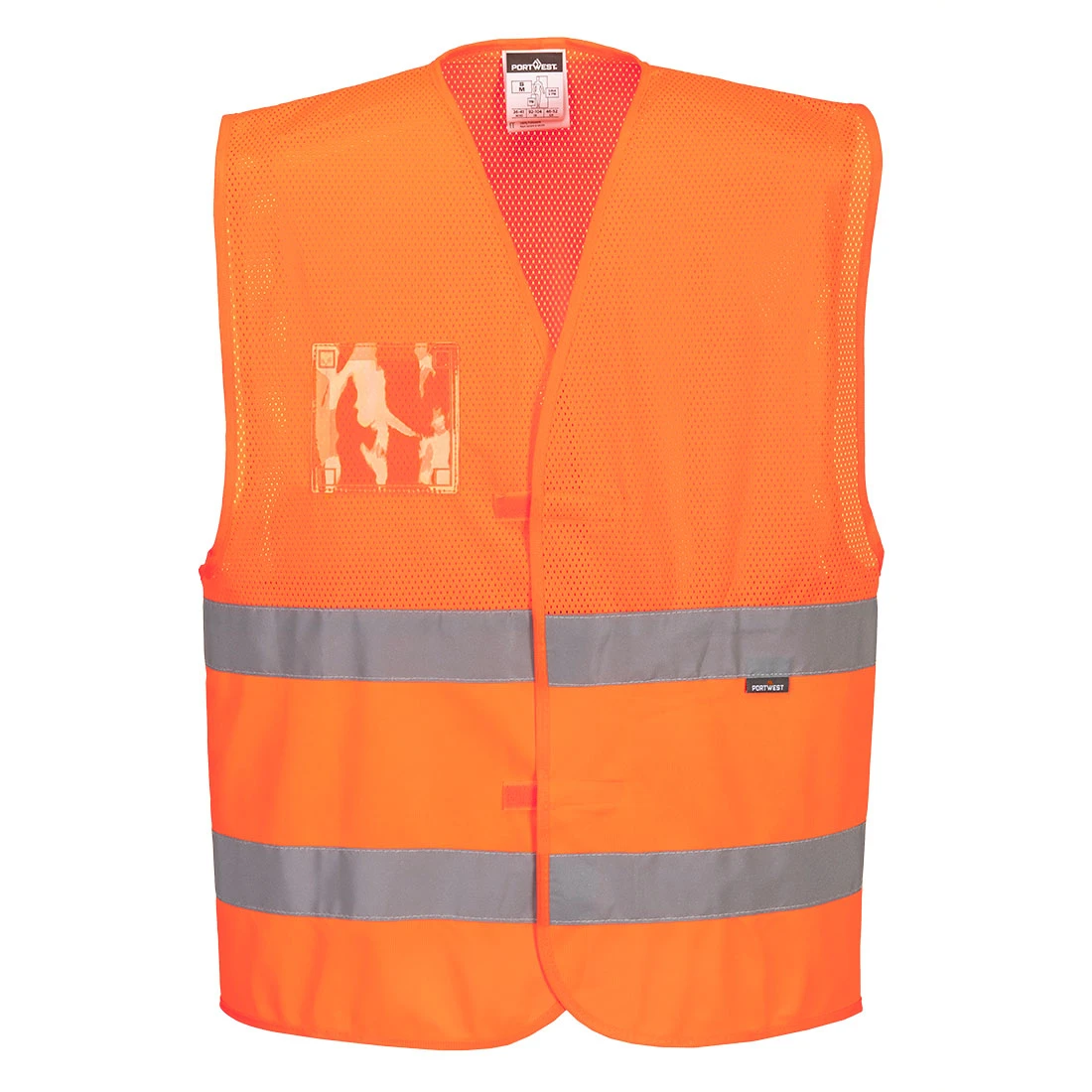 Hi-Vis Half Mesh Two Band Vest Orange